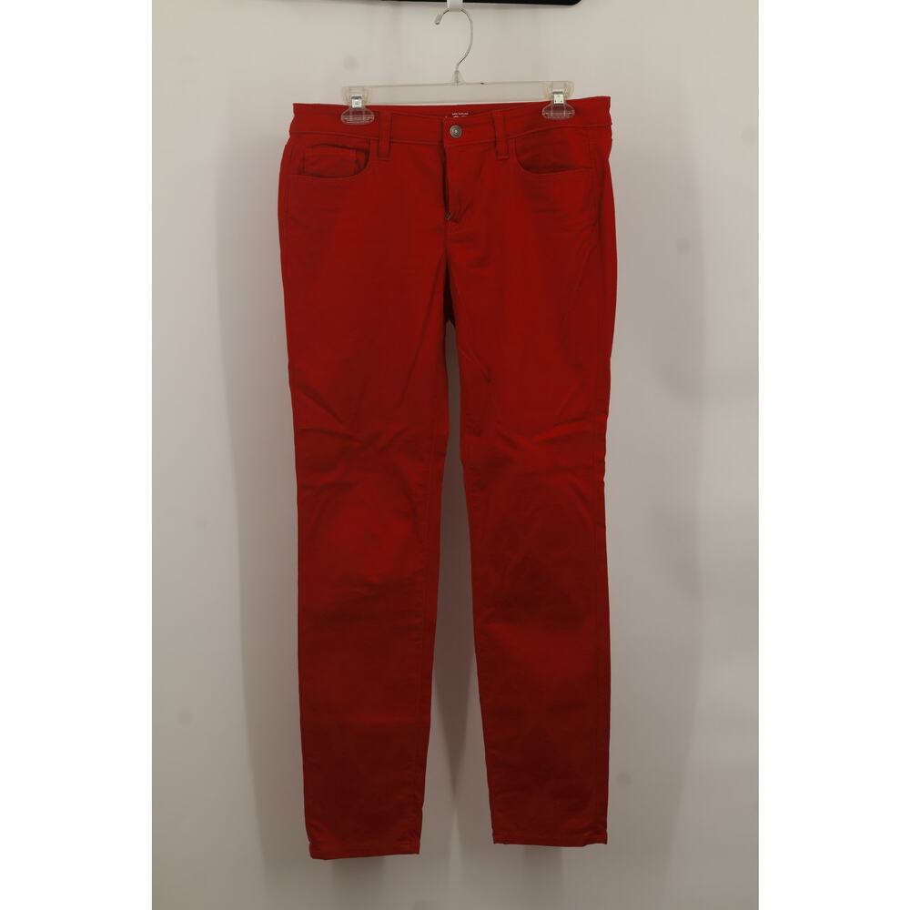 Ann Taylor Loft Women's Mid Rise Modern Skinny Jeans Button Fly Size 28/6 Red